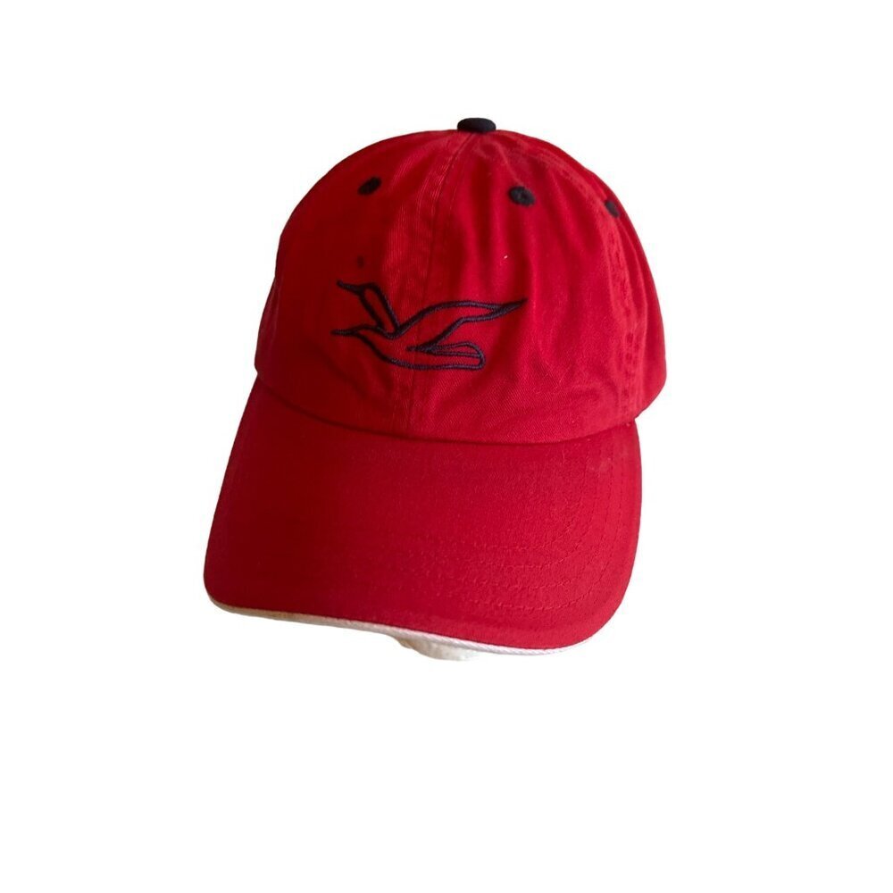 Red & Black Cotton‎ Adjustable Hat Embroidered Bird